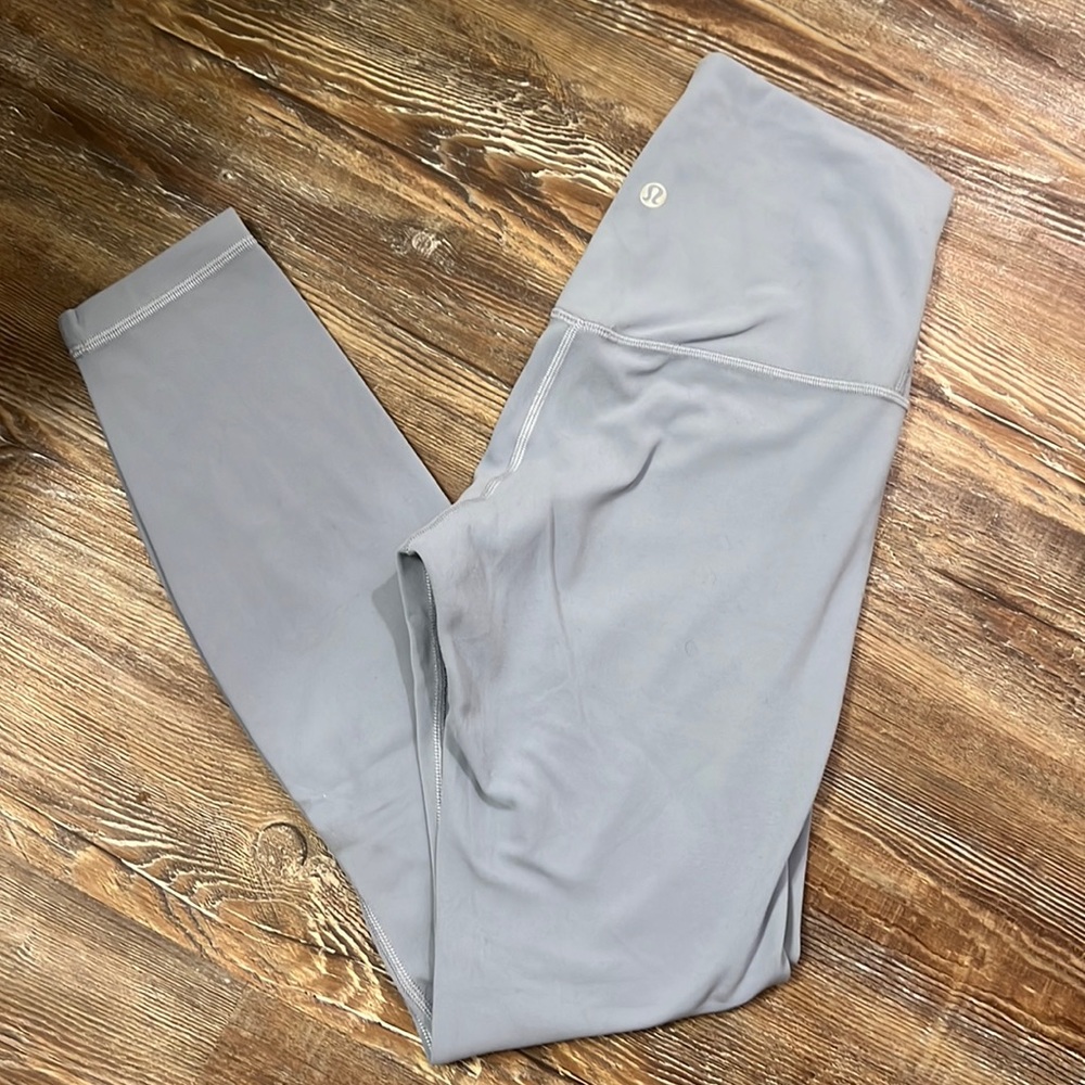Like new Lululemon align leggings - high waisted, light blue/gray, size 4